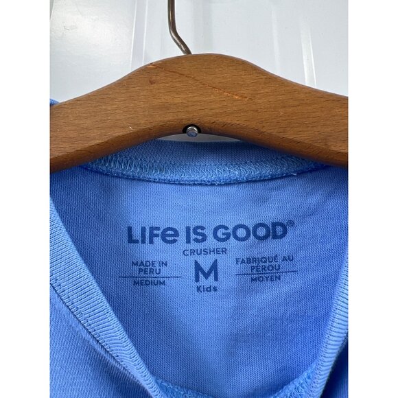 Life Is Good Kids Medium Cornflower Blue Doodle Bugs Shirt Short Sleeve Graphic - Picture 4 of 6